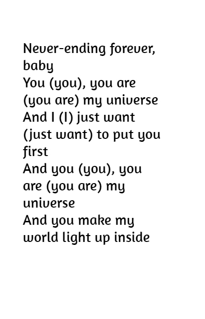 My universe lyrics